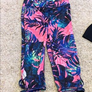 floral reebok capris
